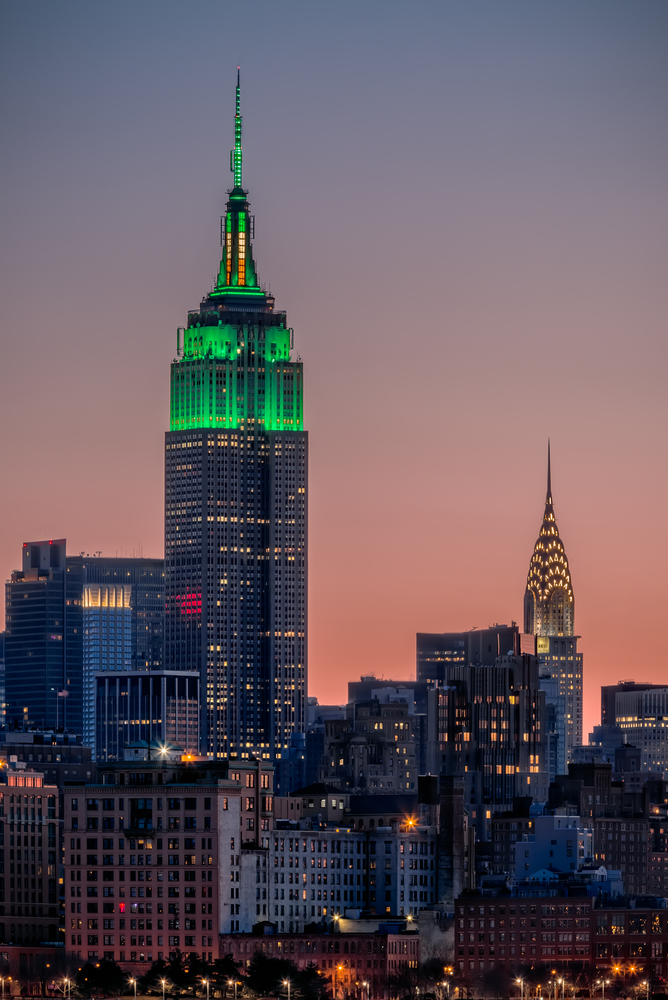 St,Patrick's,Day,Postcard.,Empire,State,Building,Lit,Up,In